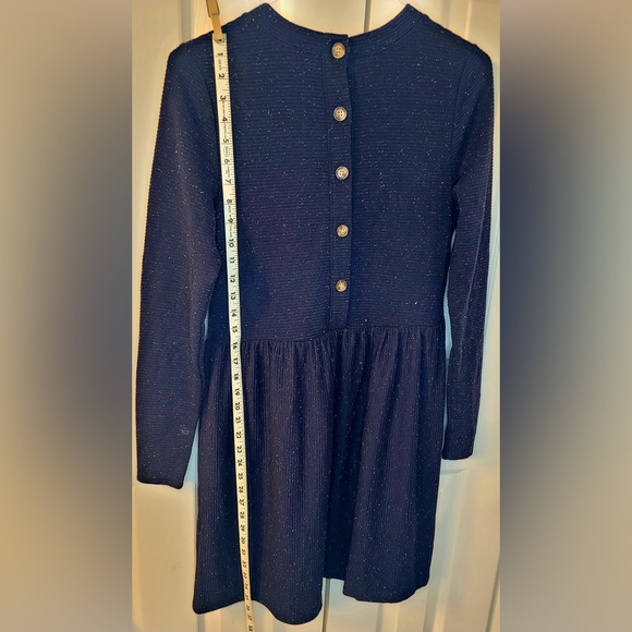LOFT Flecked Button Back Swing Dress in Blue Multi - Size Small - Picture 6 of 11